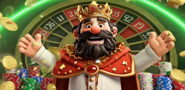 SpinRise Casino – König im glamourösen Spielautomatenbereich mit herabfallenden Münzen