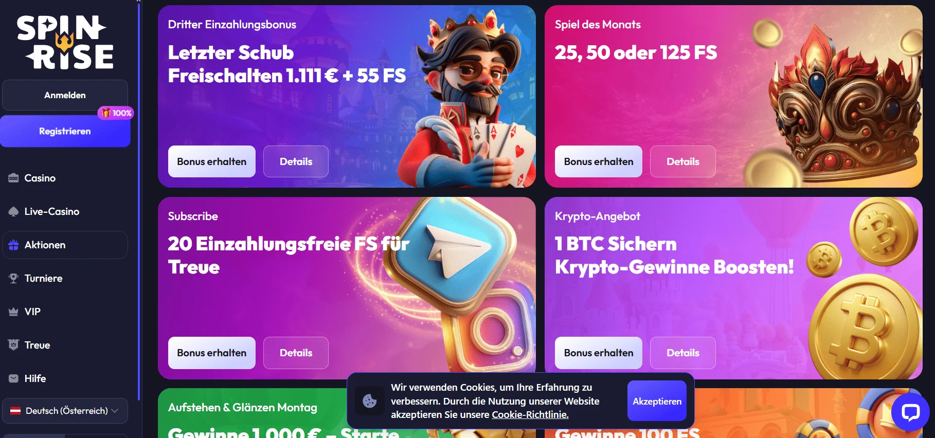 Spinrise Promo Code – Wo Sie ihn finden und wie Sie ihn aktivieren