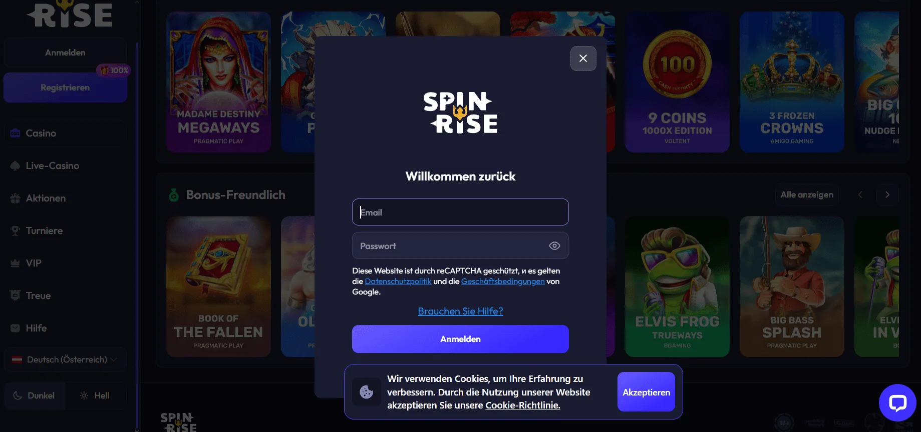 Spinrise Casino Registrierung – Anleitung & Bonusinformationen